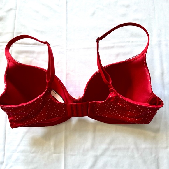 Body by Victoria Victoria’s Secret Red Swiss Dot Lined Demi Bra 36DD - Picture 3 of 5